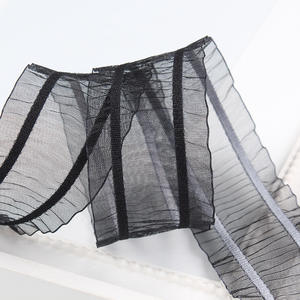 Venta al por mayor 1,5 pulgadas 9 colores listos sola cara plisada cinta de organza transparente para la decoración del cabello - Product Image 4