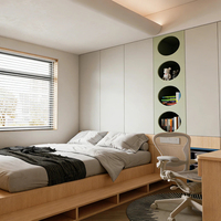 Ensemble de chambre à coucher en tatami personnalisé, design minimaliste, rangement dissimulé, écologique et sain