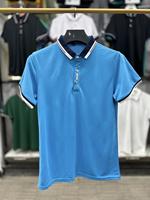 Premium Nieuwe Stijl Heren Korte Mouw Kraagoverhemd Zomer Jeugd Effen Kleur Slim Fit Casual V-hals Geborduurd Anti-Krimp