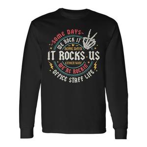 T-shirt à manches longues pour le personnel de bureau, design Rock It Back To School - Product Image 1