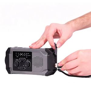 Linterna Solar USB Portátil, Banco de Energía Recargable, Radio de Emergencia con Manivela, Alerta Solar LED - Product Image 1