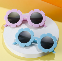 Lunettes de soleil rondes pour enfants, lunettes de fête pour enfants, lunettes de soleil colorées mignonnes pour bébés, fleurs pour filles