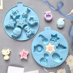 Vente chaude Moule à pâtisserie de Noël sur mesure de grande taille pour mini gâteaux avec forme d'arbre de Noël, de Père Noël et de bonhomme de neige en silicone - Product Image 2