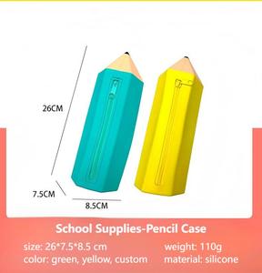 Estuches de lápices escolares de silicona de PVC inusuales directos de fábrica con cremallera - Product Image 6