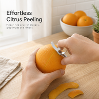 Éplucheur d'orange portable en acier inoxydable avec anneau de maintien, ustensile de cuisine pour la maison, les restaurants et les voyages
