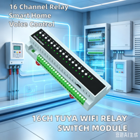 Modul Relay 16 Saluran DIN Rail Ethernet Wi-Fi 240V Modbus TCP/IP Sistem Rumah Pintar Mendukung Alexa Google Home 100-300m