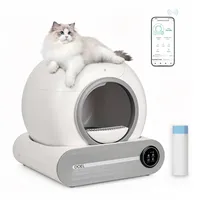 Bac à litière intelligent automatique autonettoyant 65L grande capacité, contrôle par application, WiFi 2.4G, neutralisation des odeurs par ions