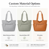 Sac fourre-tout personnalisé avec logo, fermeture éclair, grande capacité, léger, pour femme, étudiante, maman, usage quotidien, OEM ODM