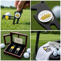 Outil de réparation de divots de golf magnétique 6 en 1 avec marqueur de balle en alliage de zinc, logo personnalisé, pour hommes et femmes, accessoires de golf, cadeau