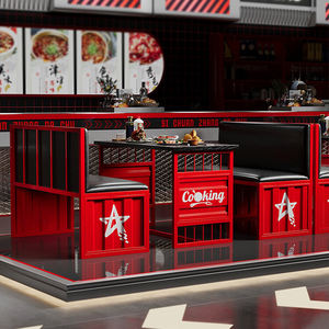 Set tavolo e sedie in stile industriale, per bar, caffetteria, ristorante, area relax, in ferro battuto retrò, cabina container, divano - Product Image 1