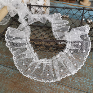 <span class=keywords><strong>Lacci</strong></span> per Scarpe in Pizzo Bianco a Pois <span class=keywords><strong>con</strong></span> Rete Sfilacciata e Accessori in Pizzo per Cani - Product Image 5