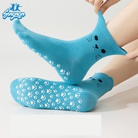 Chaussettes de yoga antidérapantes pour femmes, mi-mollet, motif patte de chat, pour Pilates, vente en gros