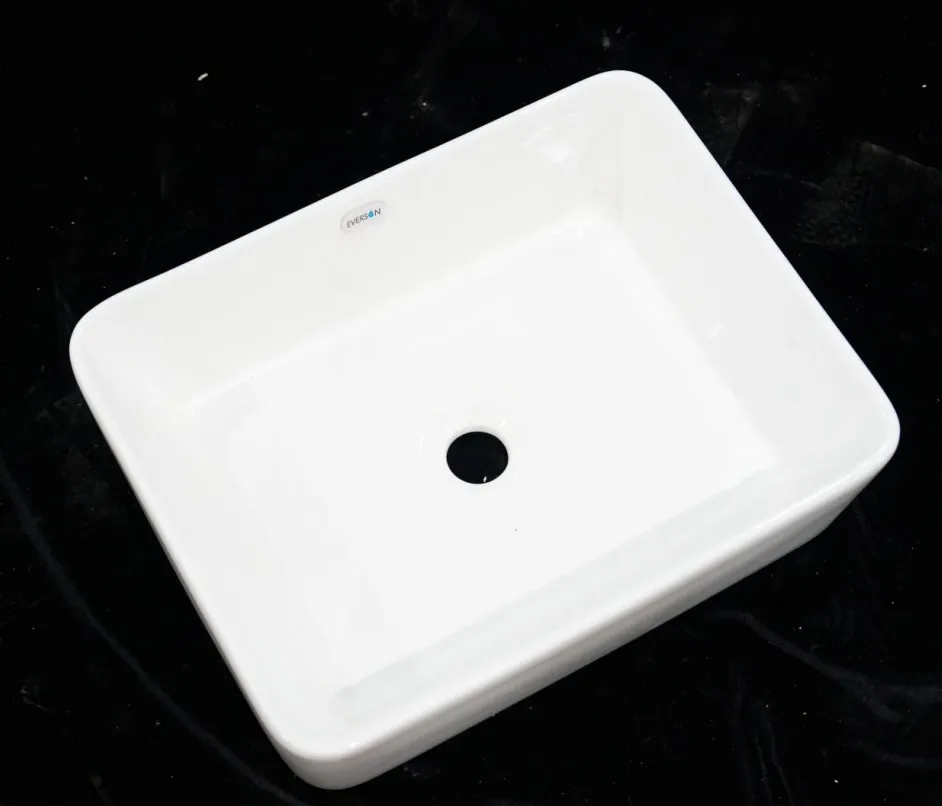 All'ingrosso personalizzato logo controsoffitto bagno ceramica quadrato arte lavabo a mano
