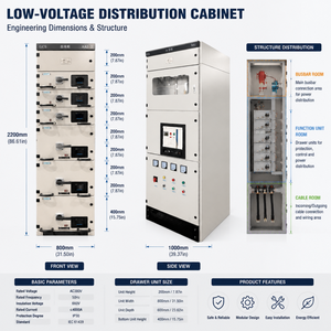 ตู้สวิตช์เกียร์ AC LV แบบถอดได้ GCS 4000A 380V 660V 80kA บัสบาร์ MCC แผงจ่ายไฟฟ้า โรงงานขายตรง - Product Image 3