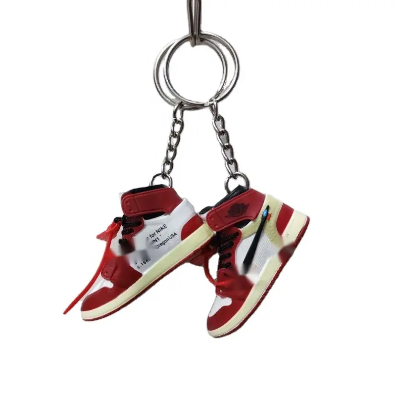 87 Style Hot-sell wholesale 3D Mini Sneakers AJ 1 Co brand shoe Air Force Dunk keychain Model cute keychains