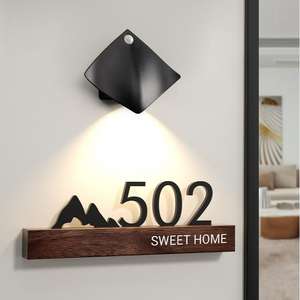 Señales de placa de número de puerta impermeables para exteriores con diseño de Metal de acero inoxidable moderno de gama alta personalizado para casa, apartamento, Hotel - Product Image 5