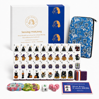 Coffret Cadeau Mahjong Halloween, Tuiles Acryliques Scintillantes à 3 Couches avec Support, Dés, Jetons et Carte de Score 2026, Soirée de Jeu Horreur
