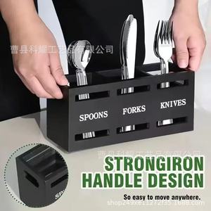 Wooden <b>Kitchen</b> Cutlery <b>Box</b> With Compartments For Chopsticks Spoon <b>Storage</b> Desktop Organizer Rectangle Standing Type - Product Image 3