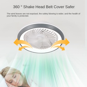 พัดลมเพดานขนาดเล็กทันสมัย 5 ใบพัด มอเตอร์ดีซี ไฟ LED ติดตั้งแบบเรียบ พร้อมรีโมทคอนโทรล เหมาะสำหรับห้องน้ำ แบบซ่อนใบพัด - Product Image 2