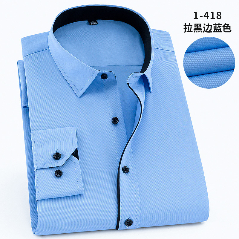 Camicia a maniche lunghe a righe nere blu da 1 418 per gli uomini