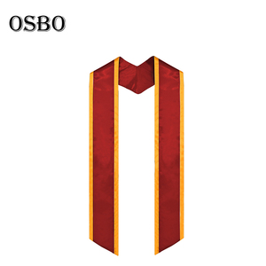 Estola blanca lisa de gran cantidad barata y vendedora en caliente 2023 con faja de graduación de adorno dorado 72" - Product Image 4