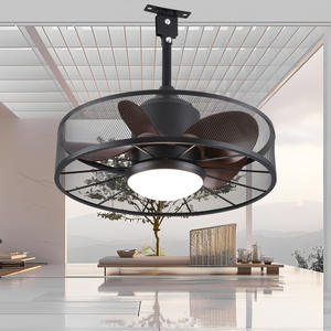 Lámpara <span class=keywords><strong>de</strong></span> <span class=keywords><strong>Ventilador</strong></span> Eléctrico LED Moderna Retro para Exteriores, DC 110V, 5 Ventiladores, Impermeable, para Toldo, Gazebo, Sala <span class=keywords><strong>de</strong></span> Luz Solar, Lámpara Colgante con Control Remoto - Product Image 4