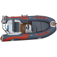Bateau de pêche semi-rigide CE 12FT 3.9m Rib390C Sport Yacht avec plancher en teck, coque en fibre de verre, prêt pour le surf, épaisseur 1.2mm, à vendre