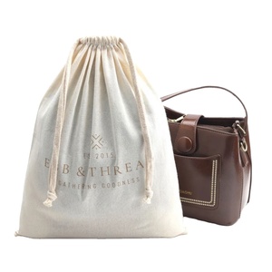 Bolsa con Cordón de Algodón Ecológico con Logotipo Personalizado para Ropa, Zapatos y Sombreros de Bebé Reutilizables, Bolsa Protectora Perfecta para el Polvo - Product Image 1