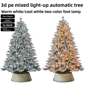 Nuevo Árbol de Navidad Artificial Iluminado con Tres Dimensiones, Encriptado, de PE Mixto, con Múltiples Tiras de Nieve, Escena Nevada Cálida/Fría - Product Image 2