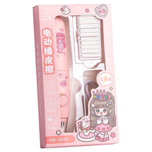 Meilleures ventes de papeterie : Gommes à effacer <span class=keywords><strong>électrique</strong></span>s automatiques fantaisie pour étudiants, avec 10 gommes de rechange - Product Image 6