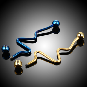 Barre en acier chirurgical 316L en forme <span class=keywords><strong>de</strong></span> zigzag, barre industrielle avec boucle en forme <span class=keywords><strong>de</strong></span> cœur, <span class=keywords><strong>piercing</strong></span> industriel, <span class=keywords><strong>piercing</strong></span> d'<span class=keywords><strong>oreille</strong></span>, bijoux <span class=keywords><strong>de</strong></span> corps avec CZ - Product Image 6