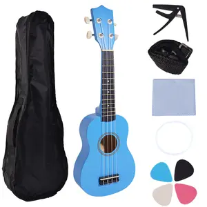 0EM Ukulélé 21 pouces 23 pouces Ukulélé hawaïen 4 cordes petite <span class=keywords><strong>guitare</strong></span> tout tilleul usine vente en gros - Product Image 2