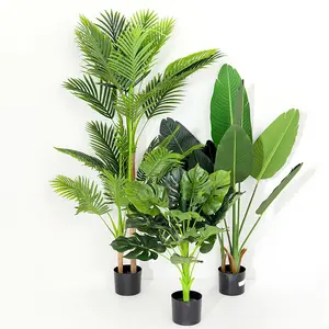 Folhas artificiais de banana, plantas plásticas artificiais de plástico de simulação de folhas plam jardim de banana