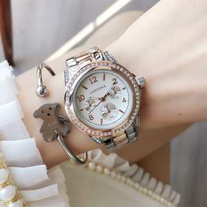 Reloj de Cuarzo Personalizado de Lujo para Mujer, con Pedrería, en Platino, Plata y Oro, al por Mayor - Product Image 3