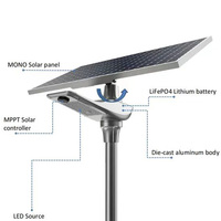 Lámpara Solar de Calle con Panel Solar Integrado, IP65 Impermeable, Alimentación CA, Aleación de Aluminio, Iluminación Exterior para Carreteras, Fabricante Chino