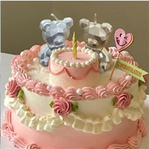 Vela de Osito de Diamantes, Velas de Cumpleaños con Forma de Osito, Cera de Soja Mixta, Decoraciones para Fiestas - Product Image 2