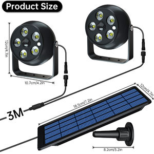 Foco Solar LED Impermeable IP65 para Exteriores e Interiores, Foco de Paisaje 2 en 1, Lámpara Solar de Pared Impermeable con Encendido/Apagado Automático - Product Image 1