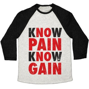 Know Pain Know Gain (No Pain No Gain) (Tank) Unisex Tri-Blend <b>Baseball</b> <b>Tee</b> - Product Image 3