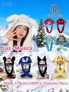 Cappello in peluche blu per neonati, caldo per l'inverno, casual, protezione solare, berretto in pelliccia sintetica con orecchie - Product Image 3