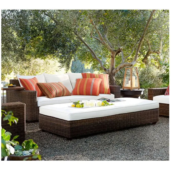 High quality synthetic rattan american style sofa 3 seater