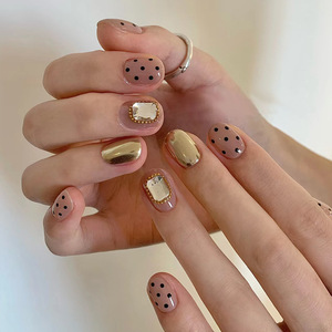 Puntas DE ARTE portátiles, venta al por mayor, Xiaohongshu, superventas, hecho a mano, lunares, espejo mágico, pegatinas de uñas de gama alta, acabado extraíble - Product Image 3