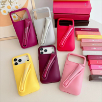 Étui de téléphone créatif en silicone pour rouge à lèvres, antichoc et anti-traces de doigts, design couleur unie, 11 couleurs disponibles