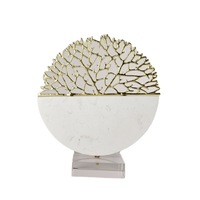 Art moderne décoration de la maison meuble TV lumineux de luxe à la mode marbre artisanat argent arbre ornement pour bureau objets décoratifs