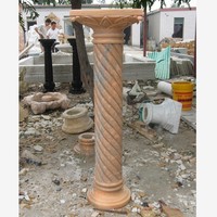Le pilier classique de colonne ronde carrée de maison noire de marbre rouge naturel tient la conception