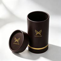 Boîte cylindrique en carton rond personnalisée pour cosmétiques, cadeaux, huiles essentielles, flacons en verre, emballage noir