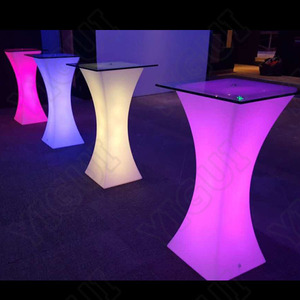 Factory Light up Night Club Lounge Outdoor High Top Cóctel Led Bar Muebles Mesa Led Mesas redondas para eventos Fiesta Jardín - Product Image 5