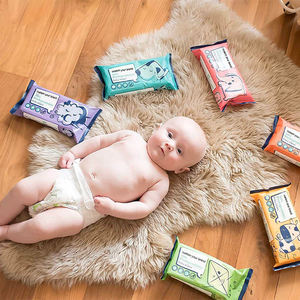Lingettes pour bébé QIMEI OEM en gros, lingettes humides à l'aloe vera bio, naturelles, non parfumées, 100% à base de plantes, échantillon gratuit - Product Image 1