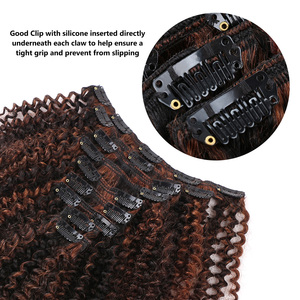 Bán Buôn Brazil Remy Afro Xoăn <span class=keywords><strong>Clip</strong></span> Mở Rộng 100% Tóc Con Người Kinky Xoăn Bohemian <span class=keywords><strong>Clip</strong></span> Ins Phần Mở Rộng Tóc Cho Đầy Đủ Đầu - Product Image 4