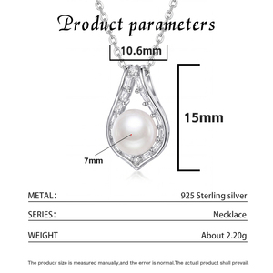Collier Pendentif Goutte d'Eau Ouverte en Argent S925 avec Perle d'Eau Douce et Zircon Cubique Taille Baguette, Style Art Déco, Bijou Élégant pour Femme - Product Image 6