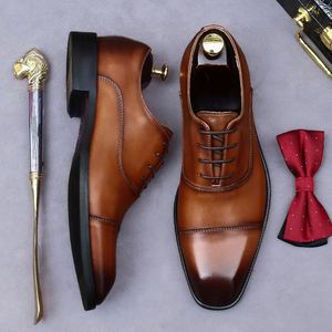 Mocassins Oxford en Cuir Véritable de Haute Qualité pour Hommes, à Lacets, Bout Pointu, Respirants, Antidérapants, pour Mariage et Tenues Décontractées ou Habillées - Product Image 5